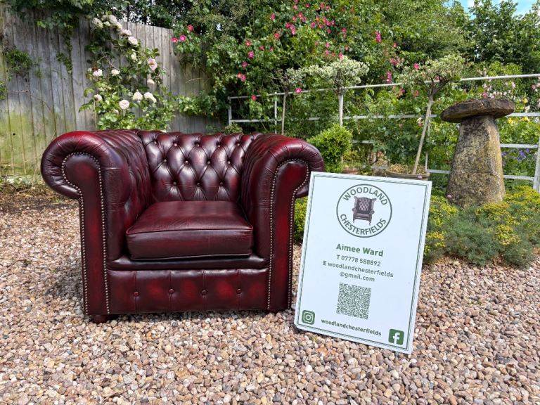 Beautiful Chesterfield Oxblood Leather Club Chair 