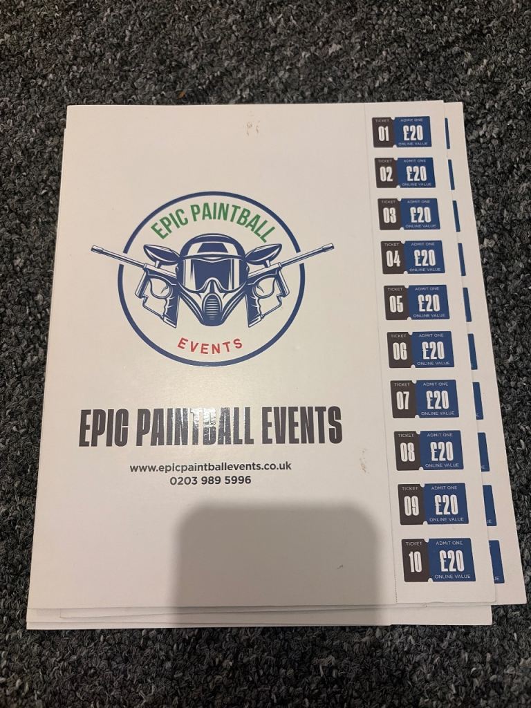 Epic Paintball Tickets – Worth £120, Selling for £70