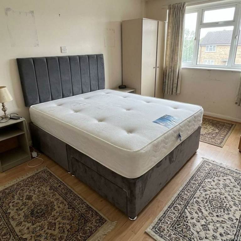 MEGA PROMO DEAL - 4ft6 Double Divan Bed Base With Mattress Brand New Cash On Delivery Order Now