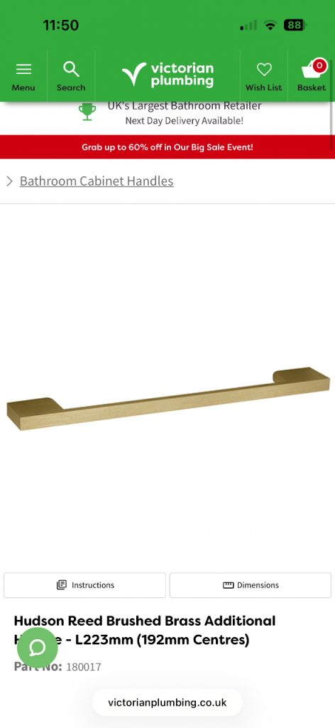 4x bathroom cabinet handles