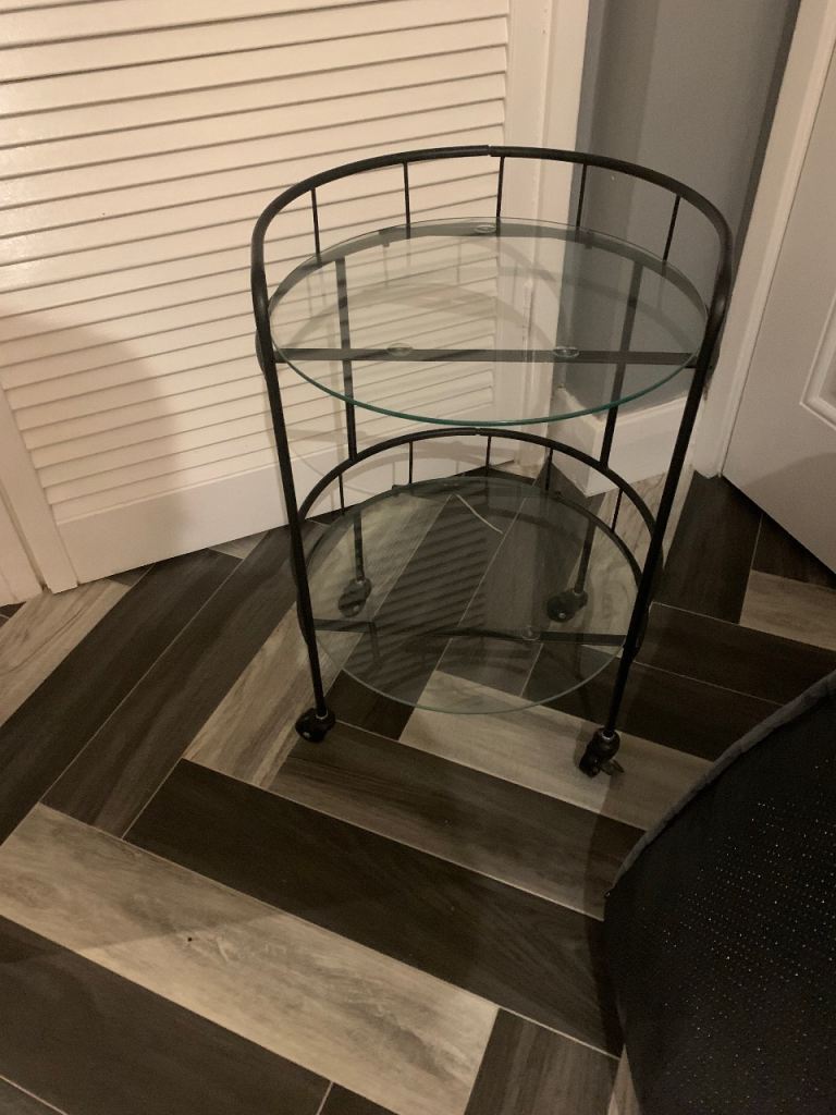 Glass 2 shelves drinks trolley 