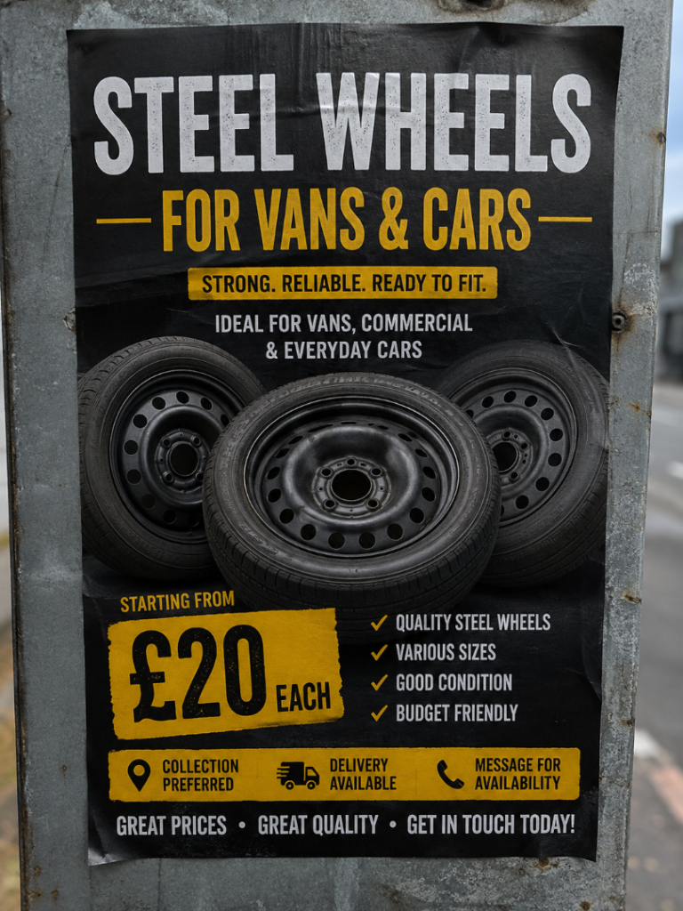 🌟Steel wheels with tyres MERCEDES VITO/VW CADDY/SPRINTER/T5/T6/TRANSIT