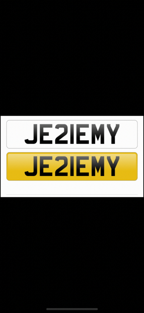 JEREMY PRIVATE NUMBER PLATE