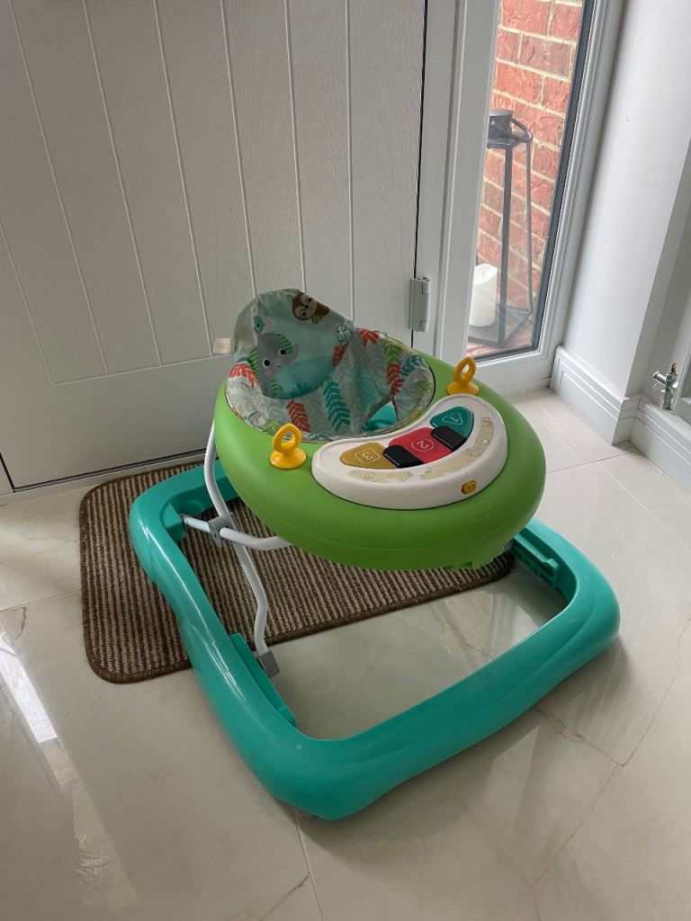 Baby Walker – Green and Blue, Good Condition