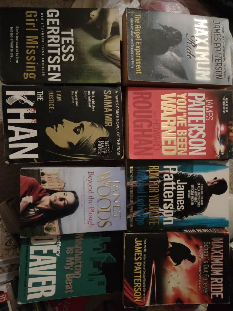 Fiction books- Patterson/Deaver & more