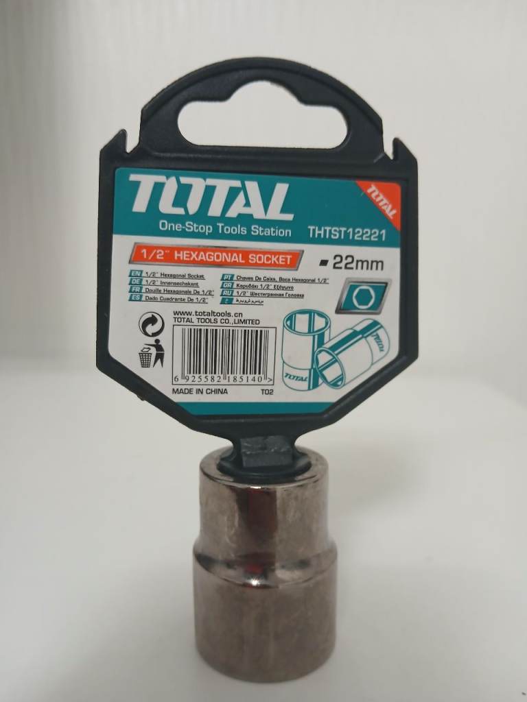 TOTAL 22mm 1/2" Hex Socket THTST12221 | Chrome Vanadium CR-V | NEW