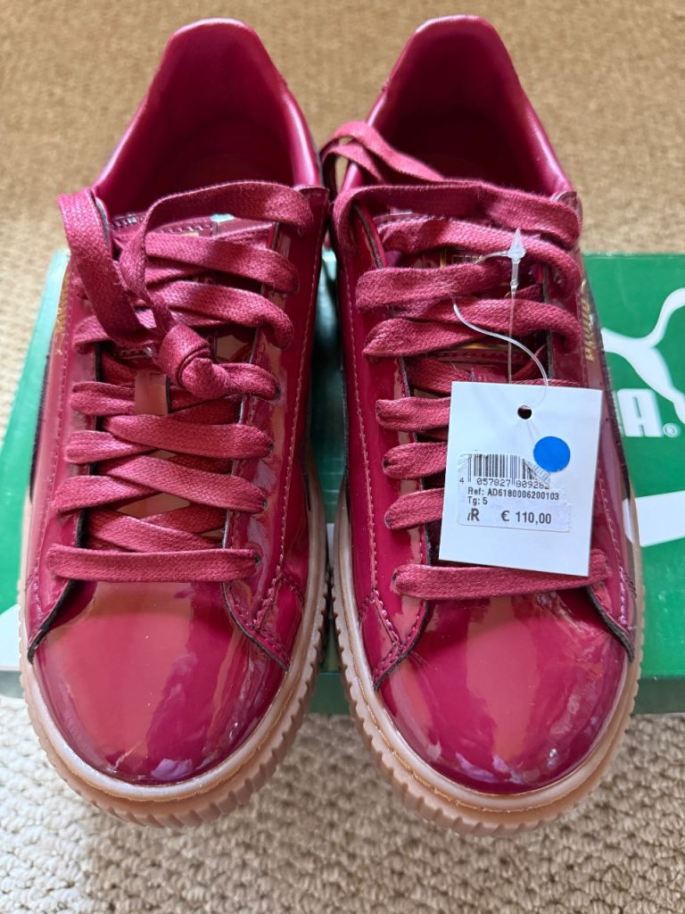 Puma Basket Platform Patent Trainers UK 5 – New with Tags