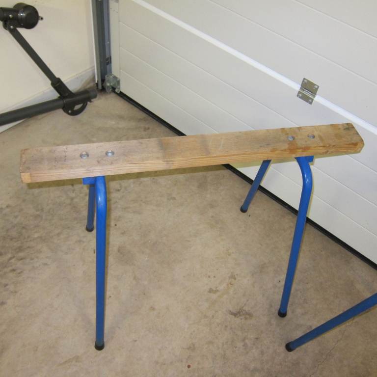 Extremely sturdy a pair of fold-up trestles seldom used
