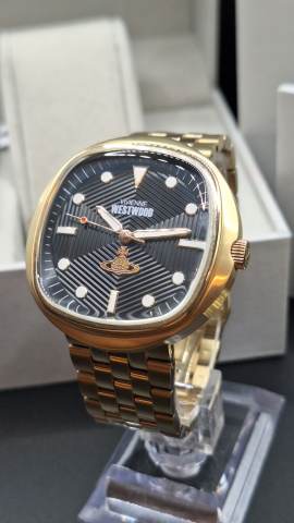 Vivienne Westwood Lexington Mens Gold Watch With Black Dial