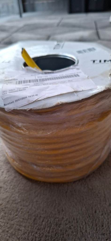 New Roll of Yellow Electrical Cable