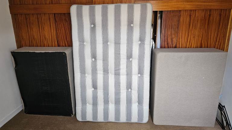 image for Double bed orthopaedic mattress & 2 divan base cubes NO VOCs, BARELY USED