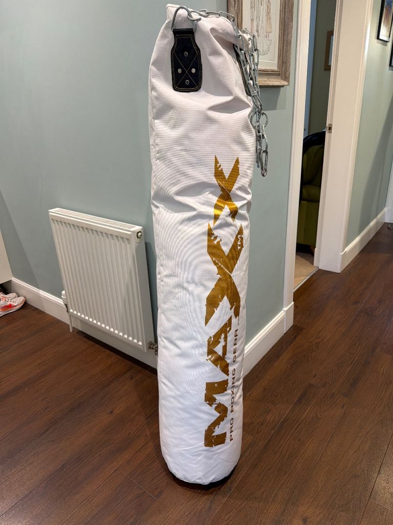 Maxx Boxing Punch Bag – White, Good Condition