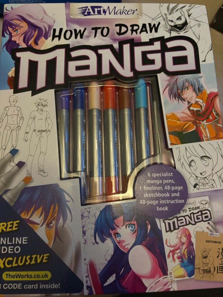 Manga art colouring book
