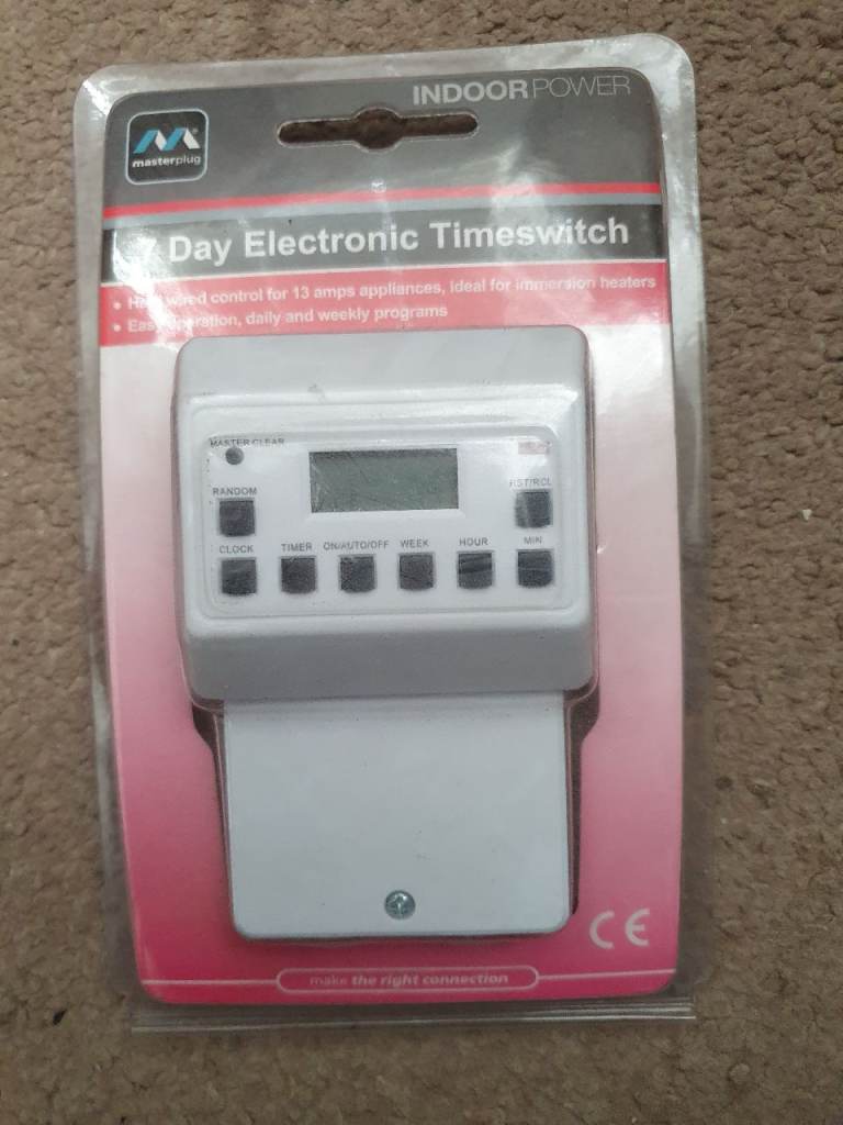 MASTERPLUG 7 Day Electronic Timeswitch Immersion Heater Timer TEIH7-MP NEW