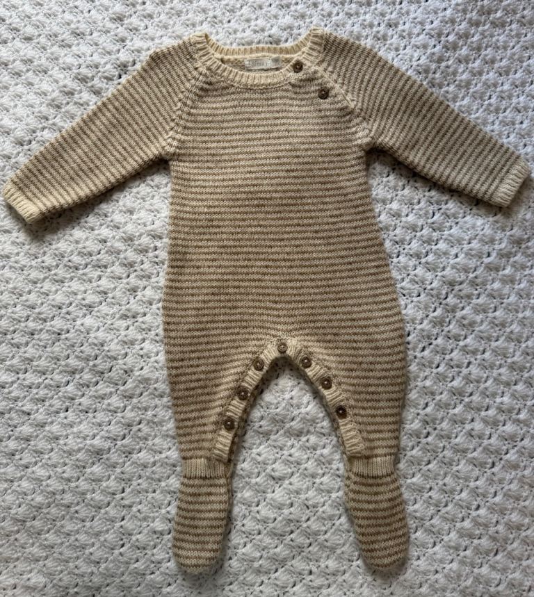 2 Knitted Baby Jumpsuits – 1–3 Months (56–62 cm) – £12 each