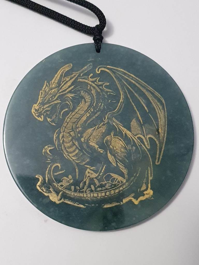 Jadeite Jade large Dragon 180.00ct Necklaces Chain new 