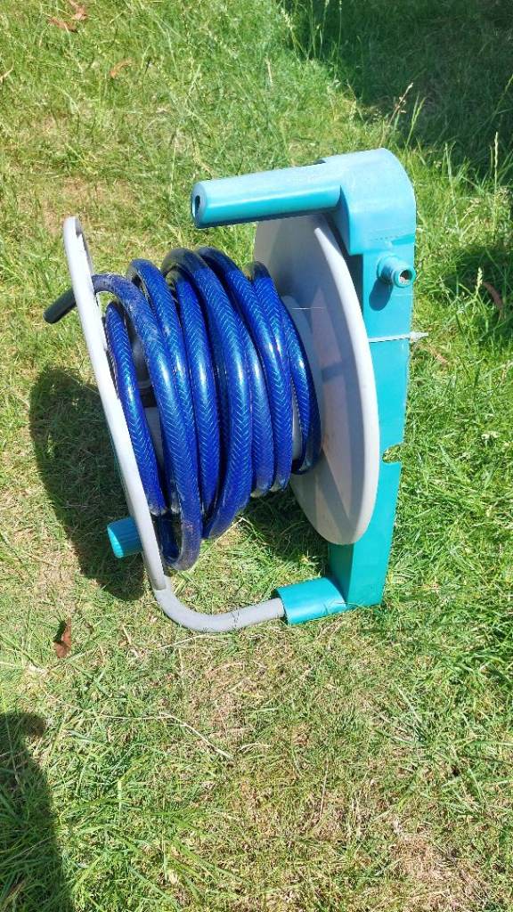 Garden hose with reel 10m blue