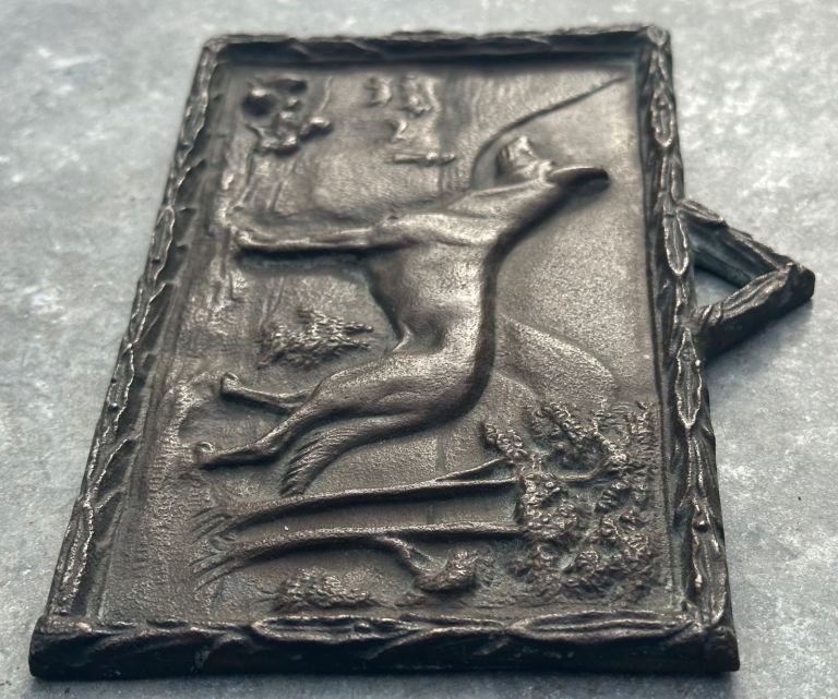 ANTIQUE BRONZE GERMAN SHEPHERD DOG PLAQUE SCULPTURE 17x10cm, 1900s FRITZ DILLER? - WILL POST!