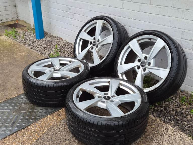 🌟Genuine Audi 19 inch alloy wheels 5x112 with MATCHING PREMIUM TYRES 7M++ GOLF CADDY AUDI VW