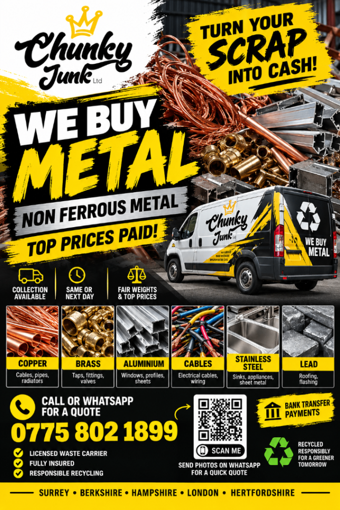 WE BUY NON-FERROUS SCRAP METAL – Copper, Brass, Aluminium & Cables | Collection Available