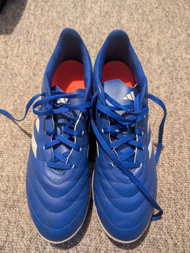 Blue Adidas astro turf boots 10.5