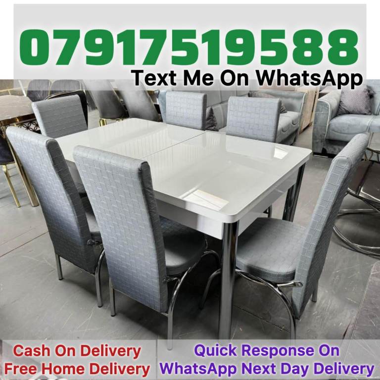 Dining Table with 4 and 6 Chairs Set.