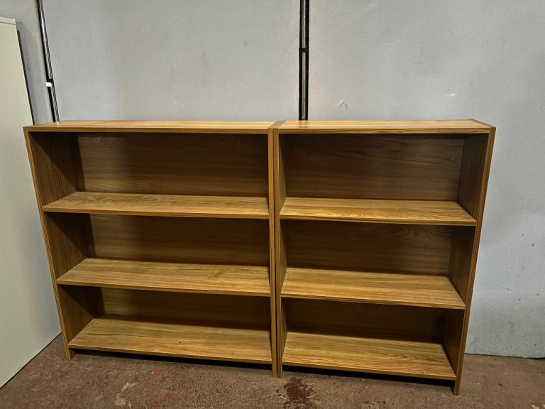 Mid century teak style bookcases 
