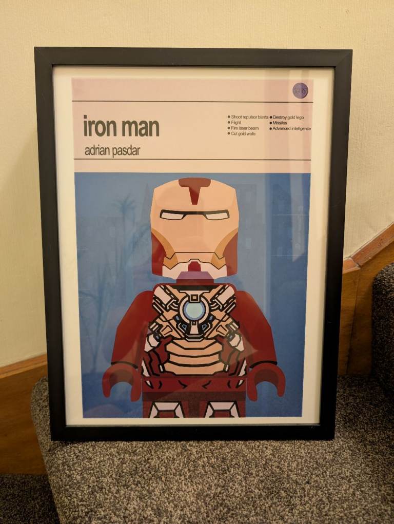 6x Superhero Lego Pictures (Framed) A3