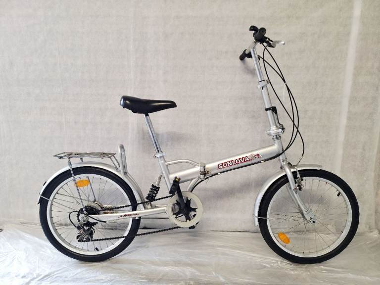 c Serviced SUNLOVA  Folding Bike 5 Speed Middle Suspension Rack Mudguards Warranty 20 Inch Wheels🚲
