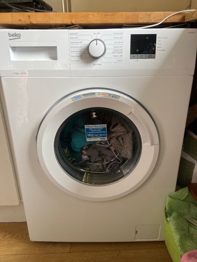 Beko white washing maschine WTK62051W…………smoke free home 