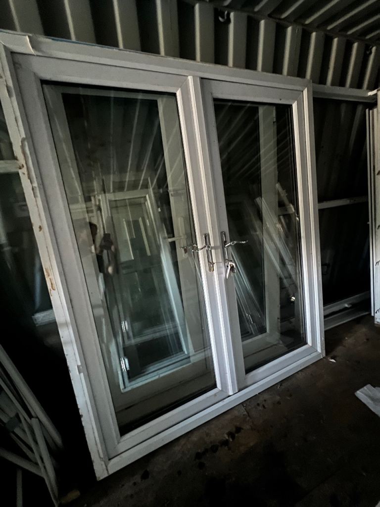 White UPVC French doors (Set91)