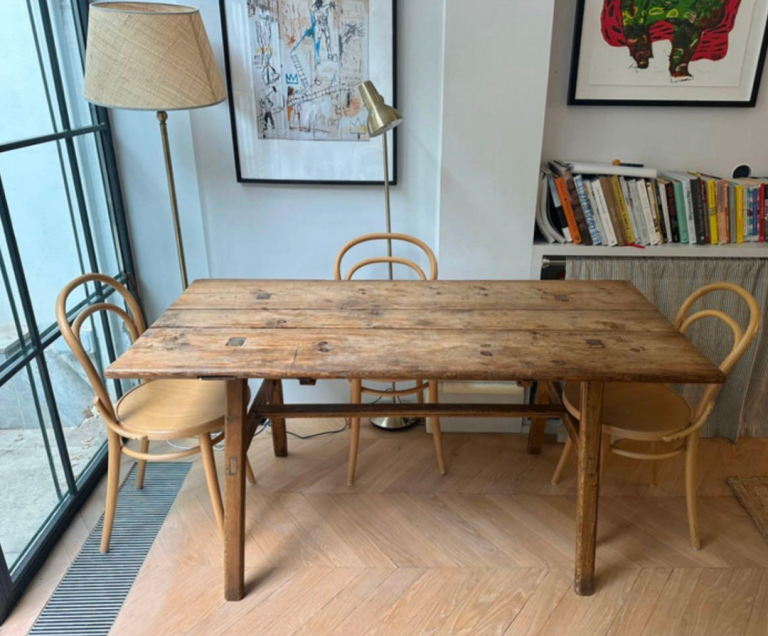 Rustic Wooden Dining Table (chairs available separately) - in storage - collection from NW10