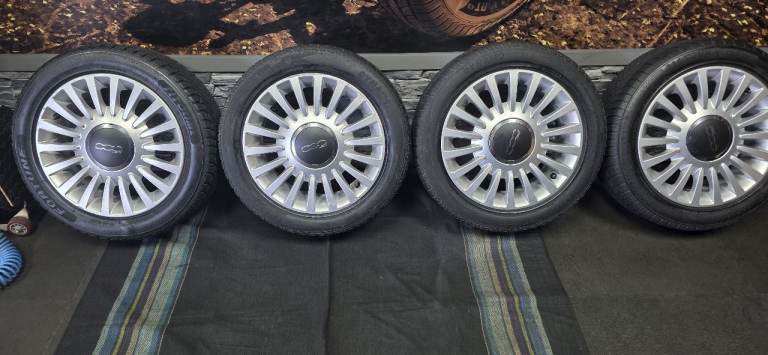 Fiat 500 Genuine 15 alloy wheels + 4 x tyres 185 55 15
