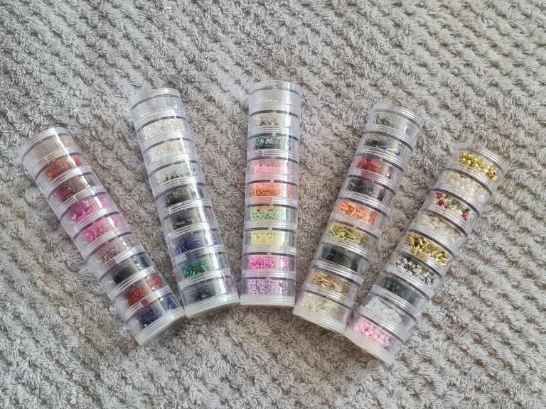 Multicoloured Beads Art Decorations Set – Glitter & Studs
