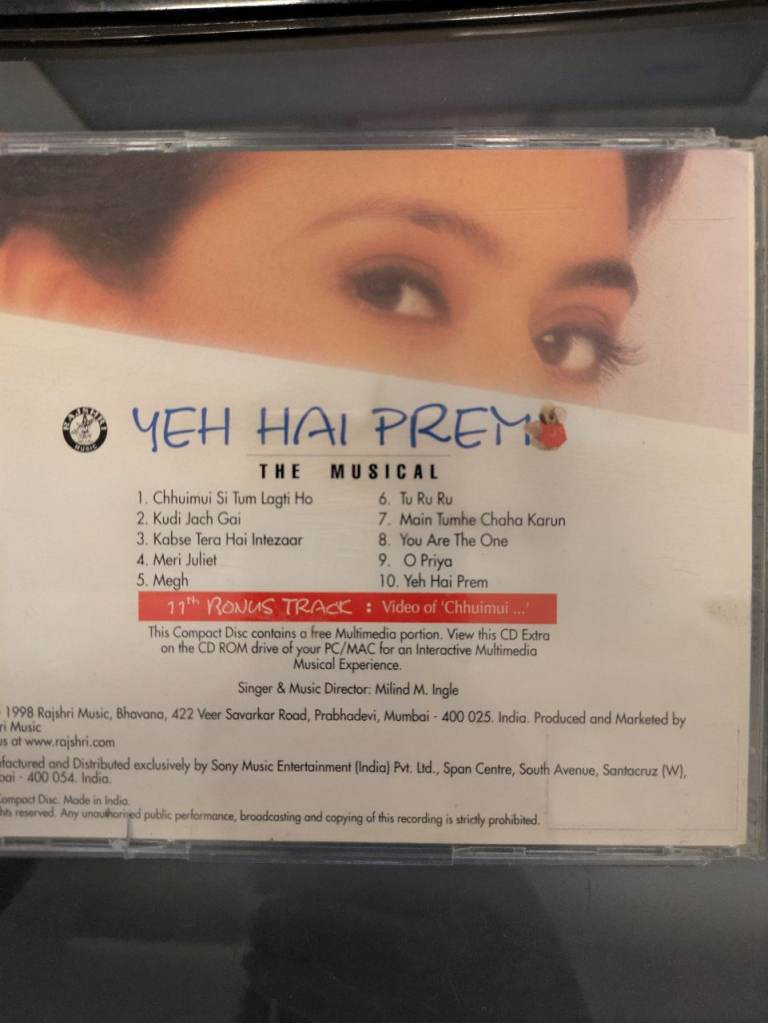  Yeh Hai Prem Musical Indian Asian Hindi Bollywood Movie Soundtrack Song Music CD ref 9