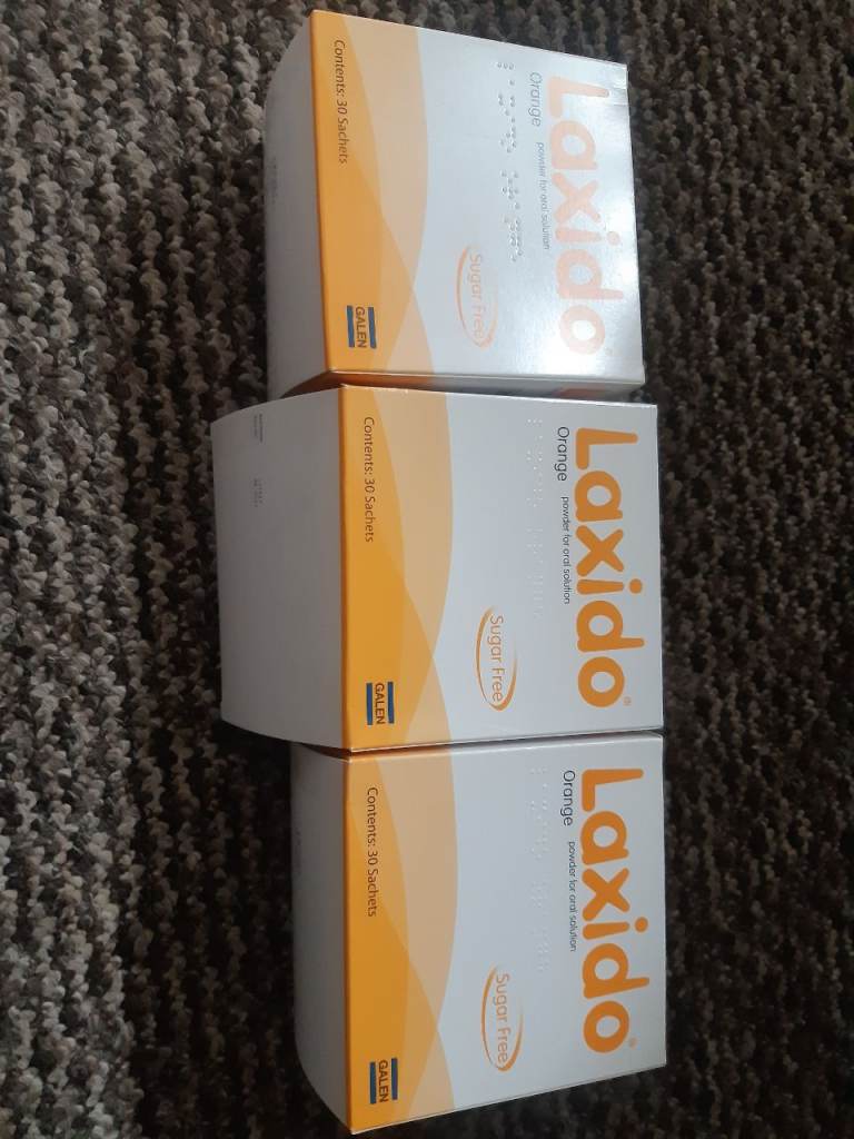Laxido box of 30 sachet  orange flavour x 3 boxes 