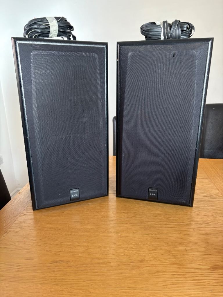 A pair of black audio speakers 