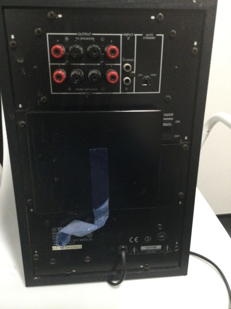 Yamaha subwoofer system advanced yst  sw105 movie/ music mode 80w 230 v SUPERB