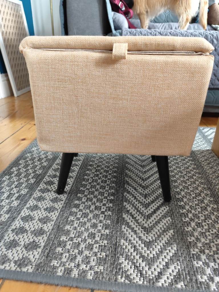 2‑in‑1 Foldable Dog Ramp Ottoman – Yellow – Excellent Condition