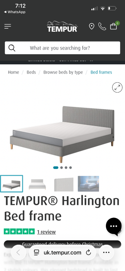 Tempur super king bed frame 