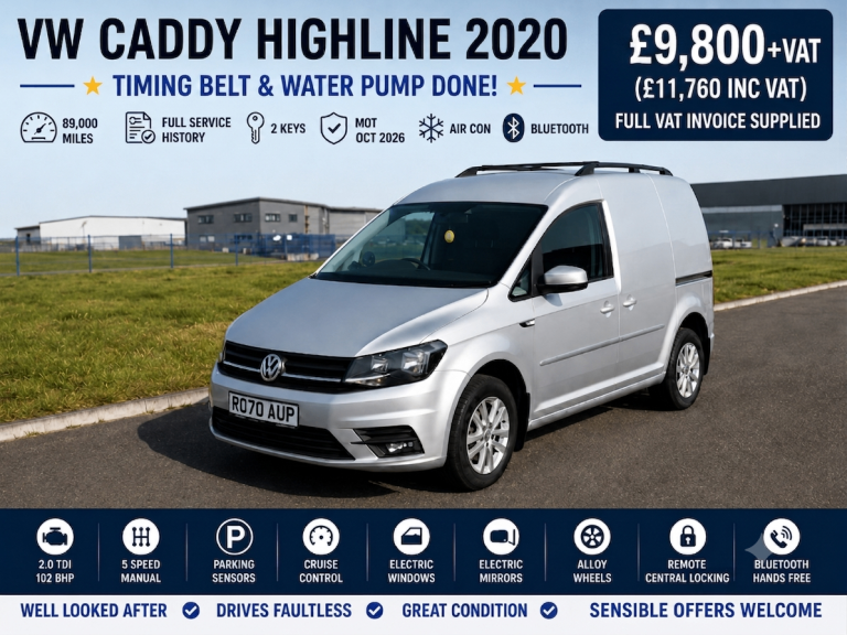 Volkswagen Caddy 2020 - TIMING BELT & WATER PUMP DONE 2025 Tailgate Model 