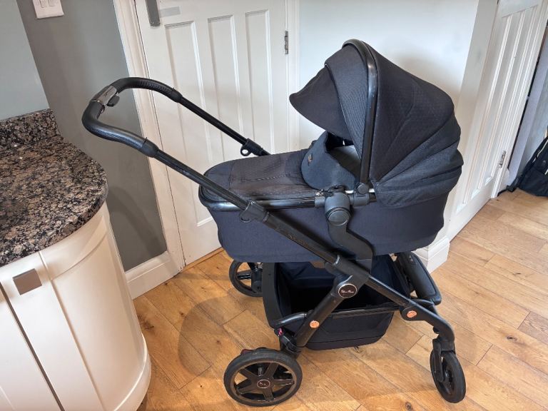 Silver cross wave eclipse special edition black rose gold double pram + buggy board