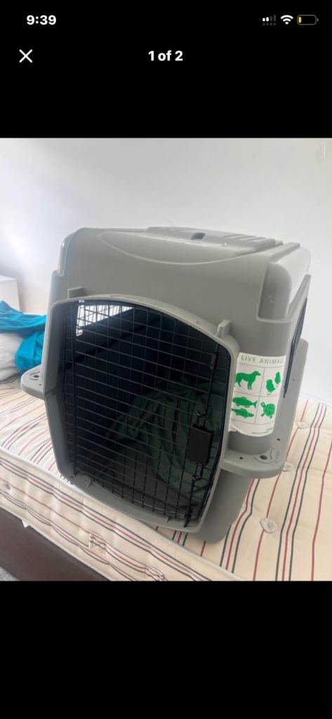 Grey Pet Carrier Crate for Small to Medium Animals