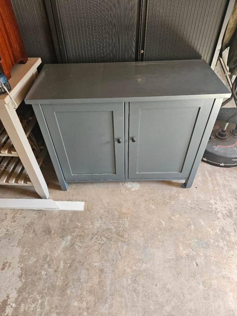 Handy Grey Storage Cabinet with Two Doors and Drawers