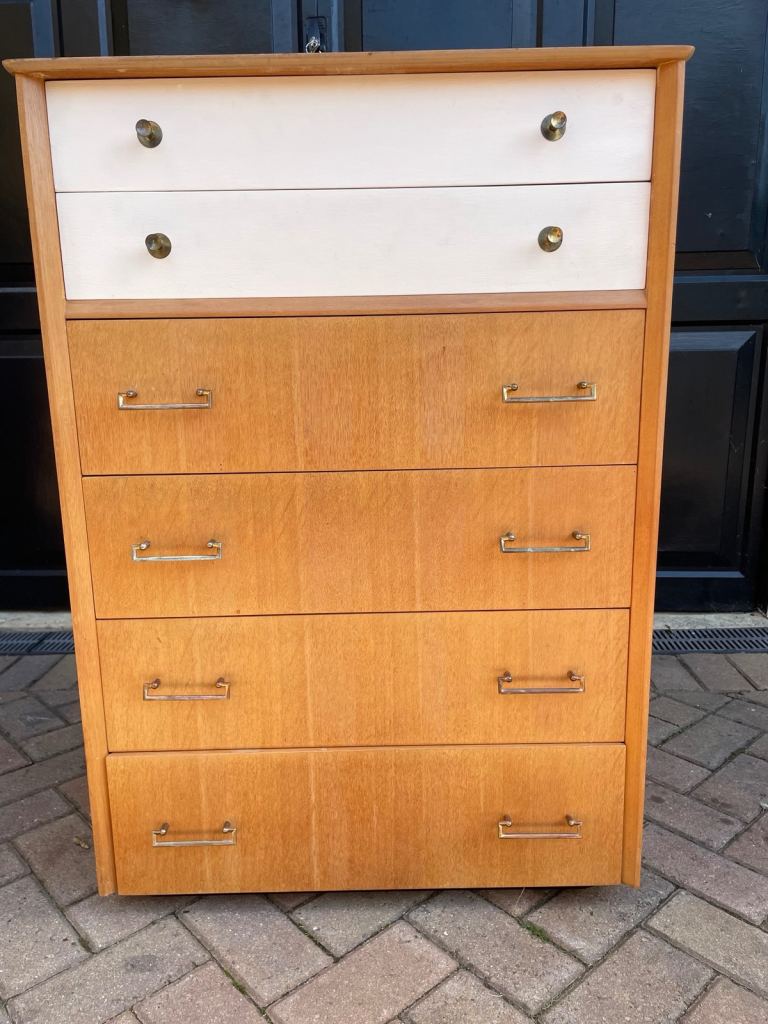 Vintage Limelight Tallboy Chest of Drawers Mid Century Teak Retro Bedroom