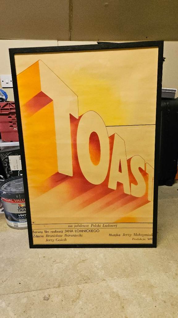Original 1969 Vintage Polish Poster - 'Toast' by Bronislaw Zelek (Framed)