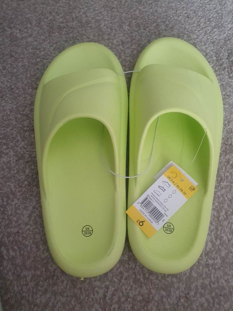 New Lime Green Sliders - Size 6