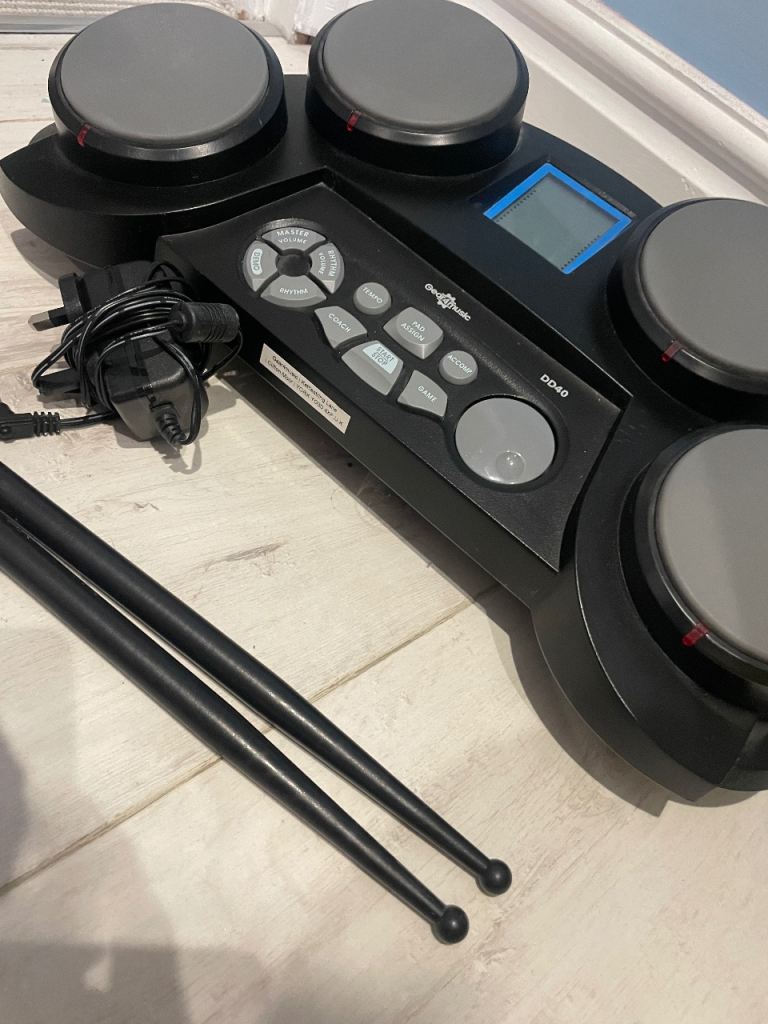 Gear4music DD40 Electronic Drum Kit with Sticks and Power Supply