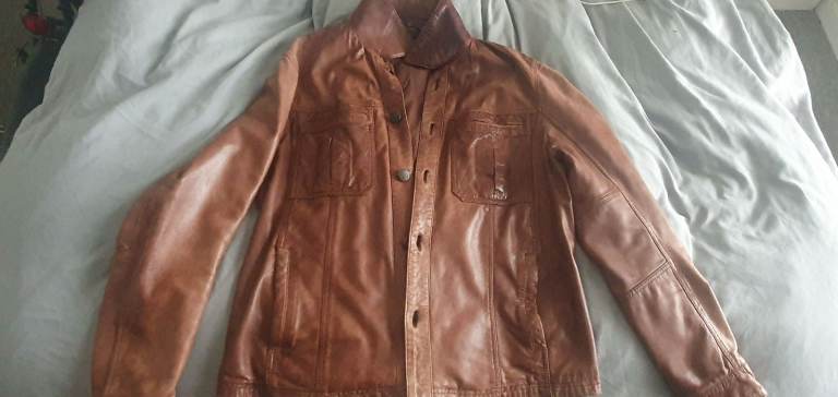 Brown Leather Jacket – Good Condition