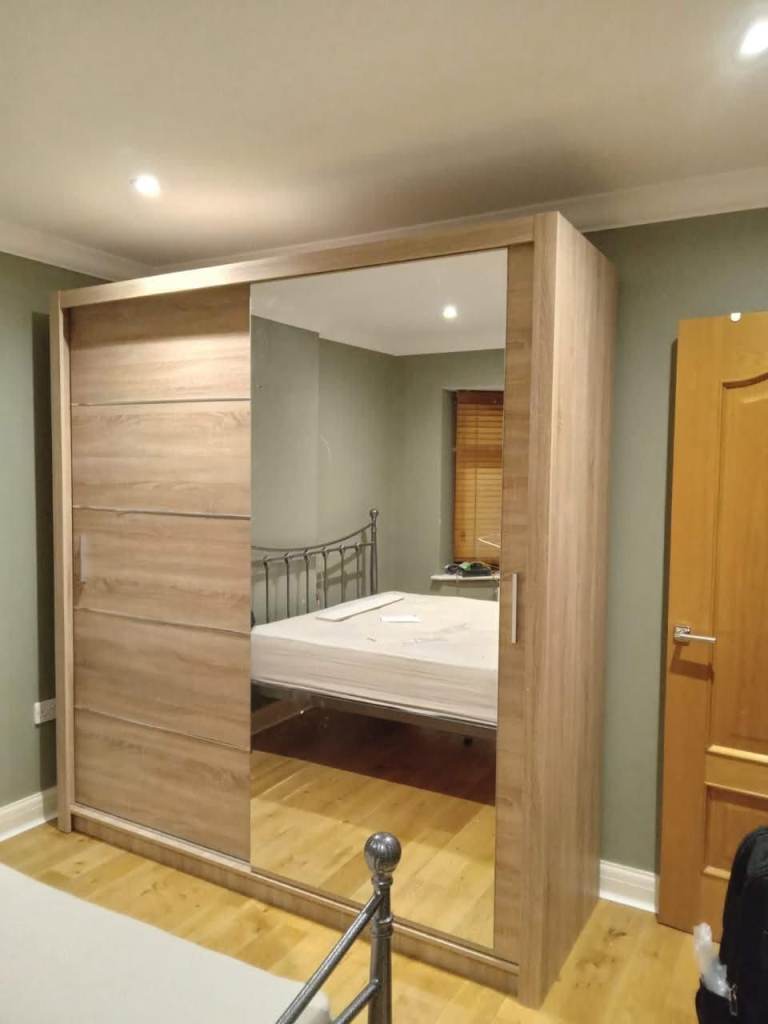 BRAND NEW 2 3 DOOR GERMAN SLIDING TWO THREE DOOR WARDROBE WITH FULL MIRRORS